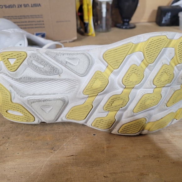 Hoka One One White Athletic Shoes - Picture 7 of 9